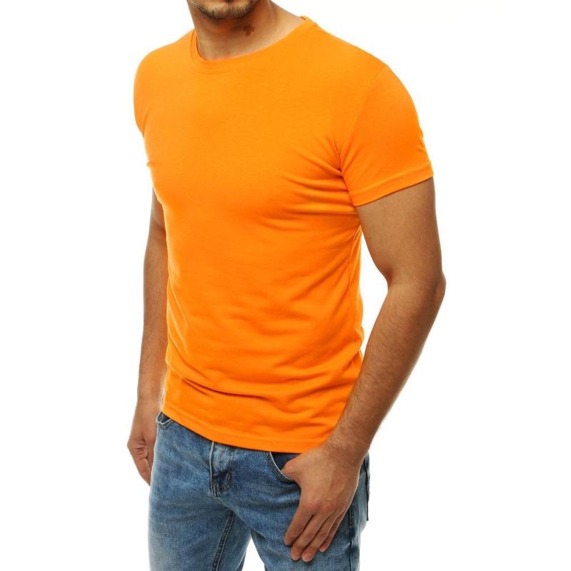 Pánske tričko bez potlače svetlo oranžovej RX4190