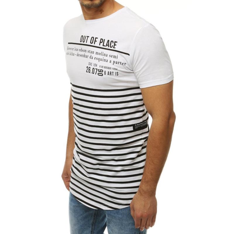 Pánske tričko s potlačou bielej RX4214