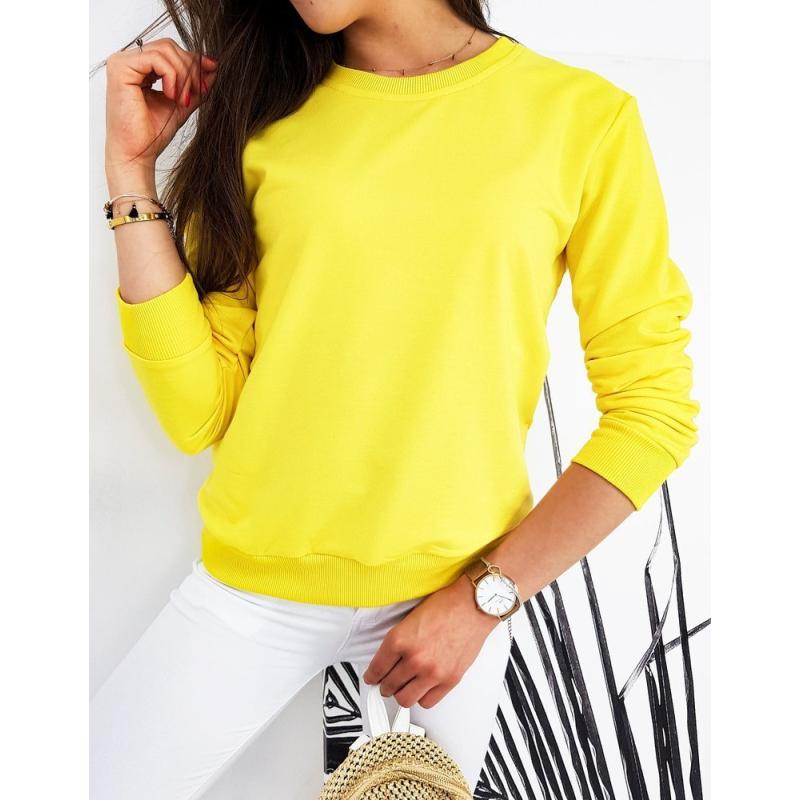 Női pulóver nyomtatás nélkül sárga CARDIO