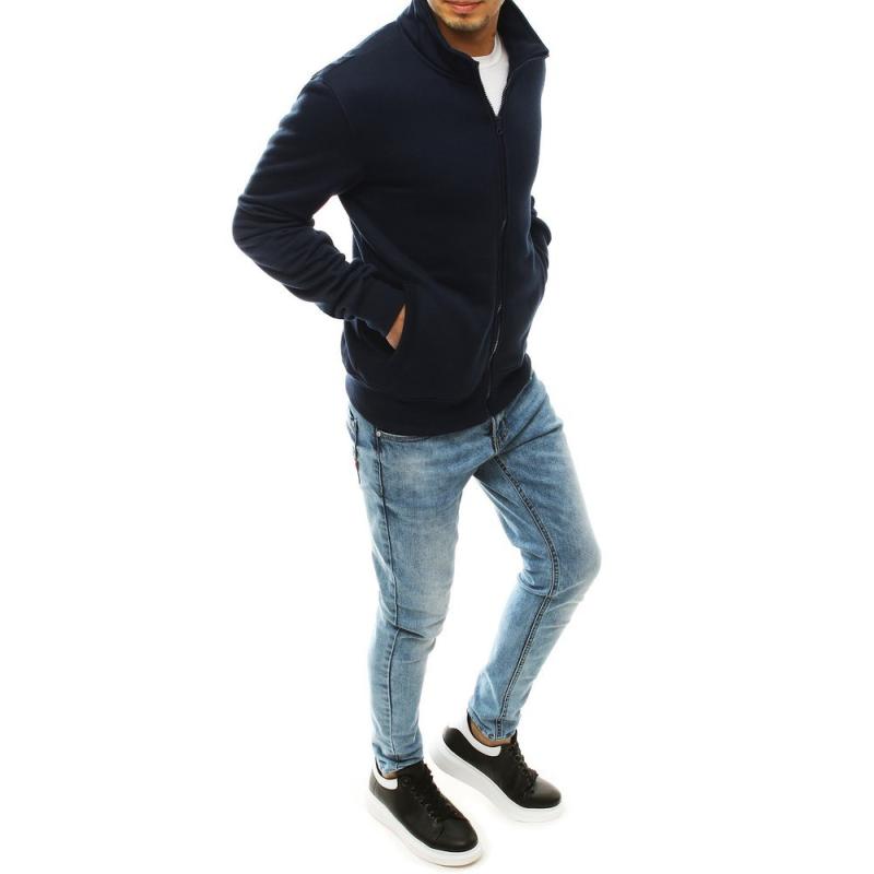 Pánska mikina rozopínajúce bez kapucne tmavo modrá BX4567