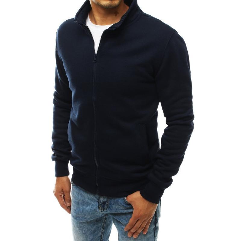 Pánska mikina rozopínajúce bez kapucne tmavo modrá BX4567