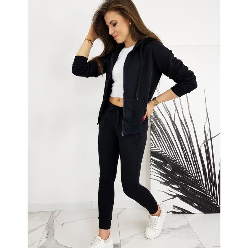 Dámská mikina s kapucí a zipem černá VICTORIA 