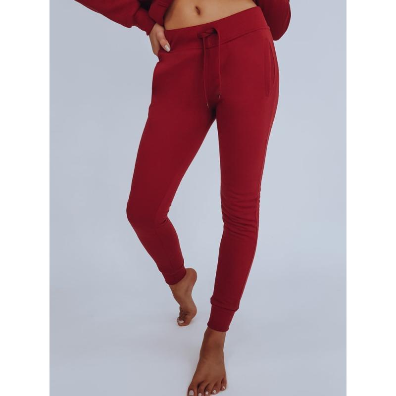 Női sportos melegítőnadrág FITT sötétvörös