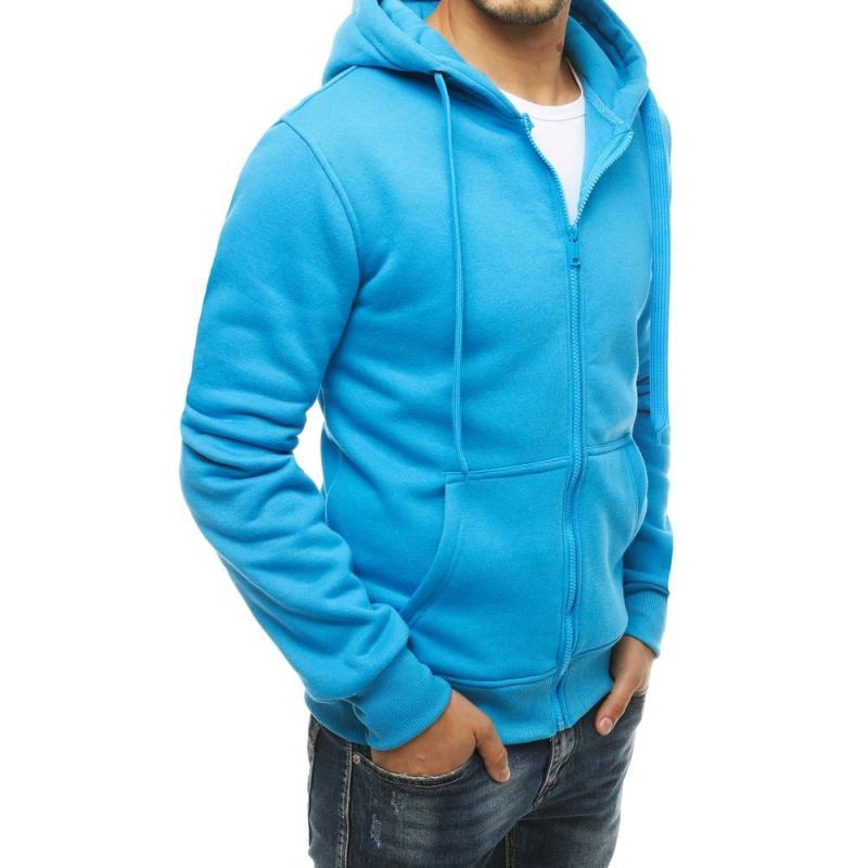 Pánska mikina s kapucňou svetlo modrá bx4689