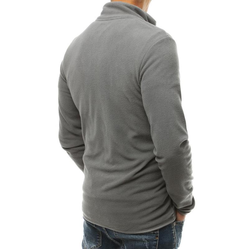 Pánská mikina na zip světle šedá