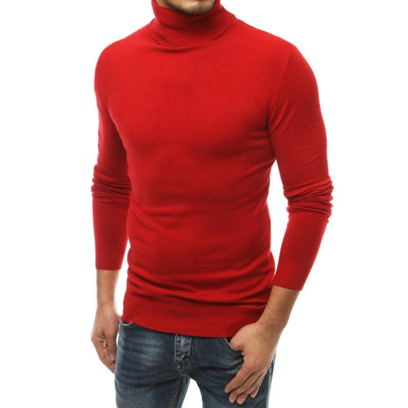 Férfi garbó pulóver piros