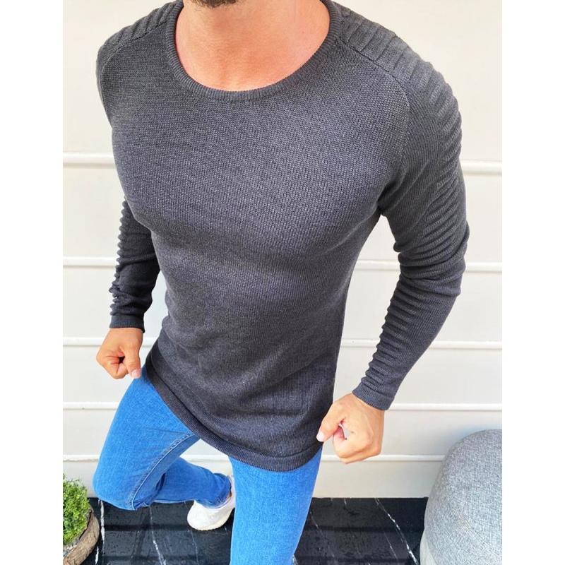 Férfi teljes hosszúságú pulóver antracit színben