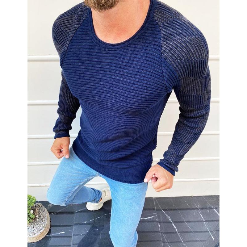 Pánsky sveter na zips Dark Blue