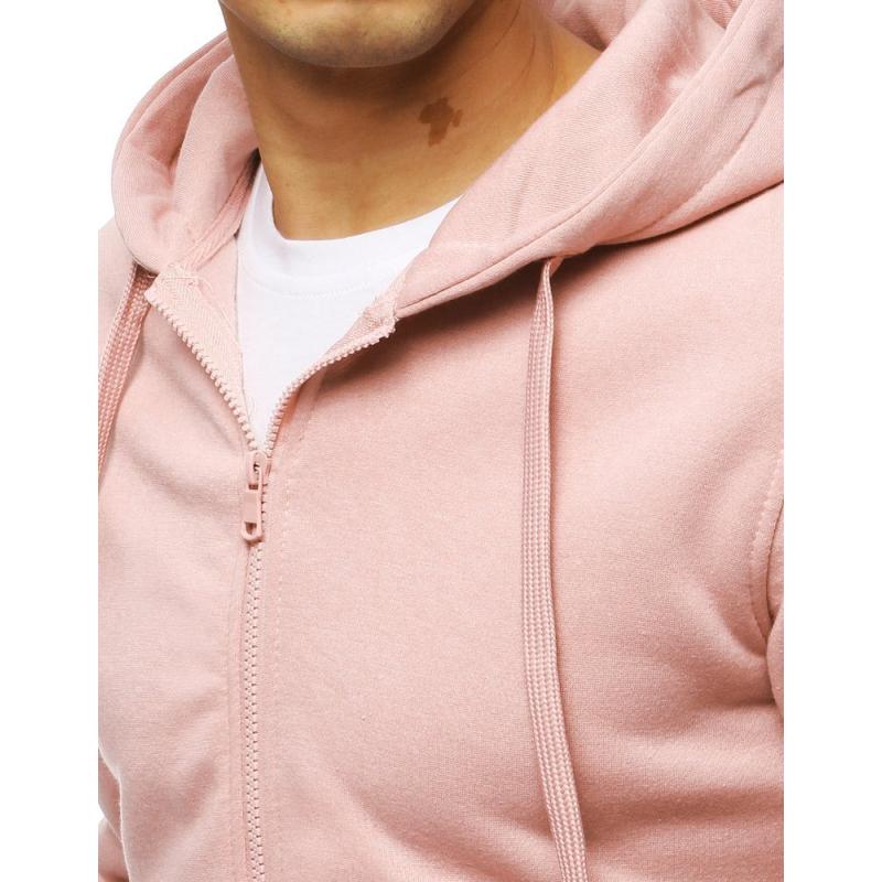 Pánska mikina s kapucňou ružová