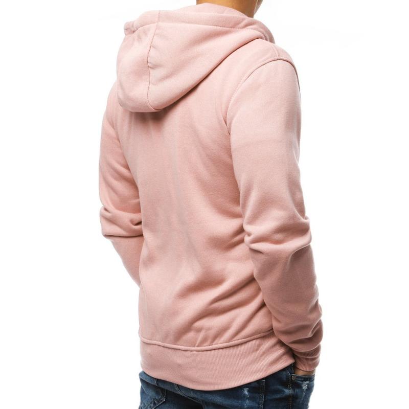 Pánska mikina s kapucňou ružová