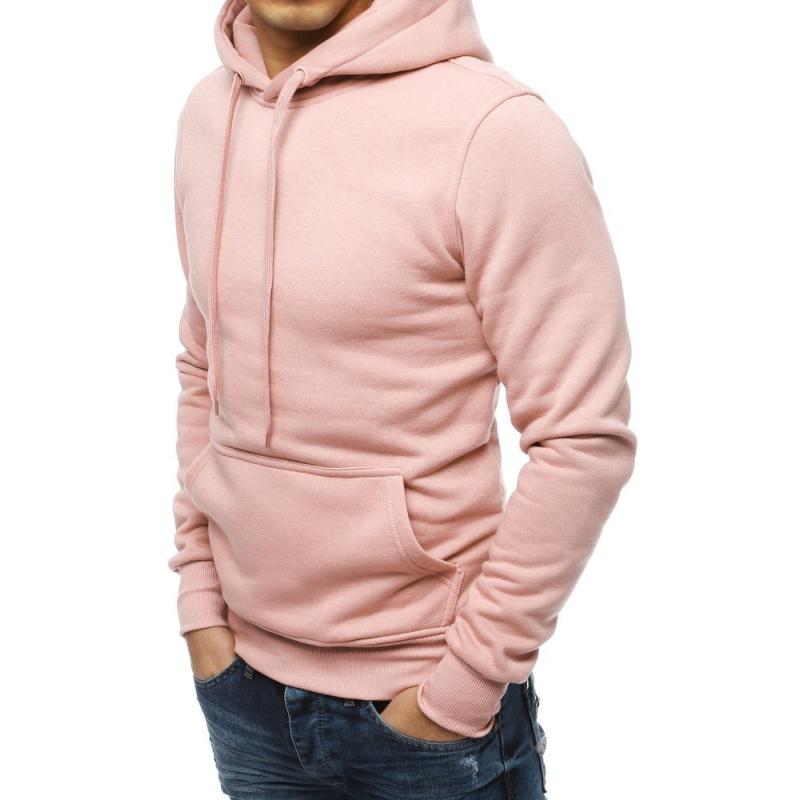 Pánska mikina s kapucňou ružová bx4845