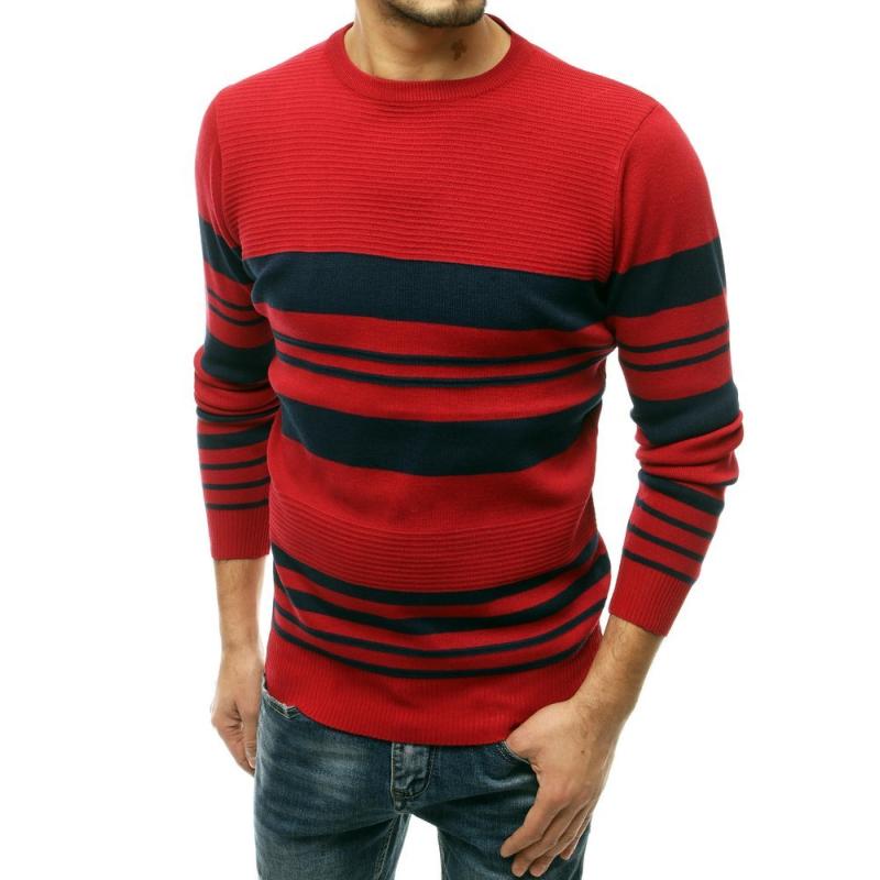 Férfi piros zsinóros pulóver