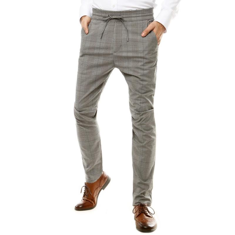 Pánské kostkované kalhoty šedá