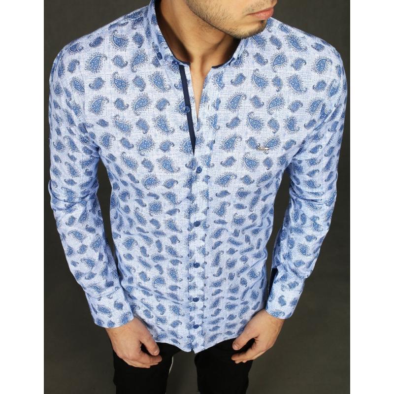Pánská košile vzorovaná bílo modrá dx2013