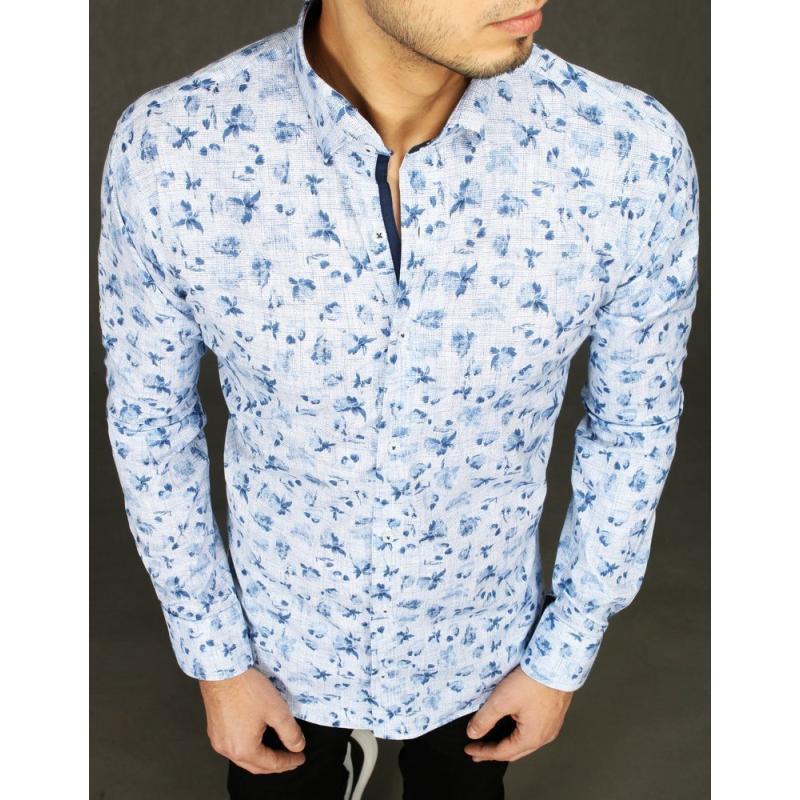 Pánska košeľa vzorovaná modro biela dx2024