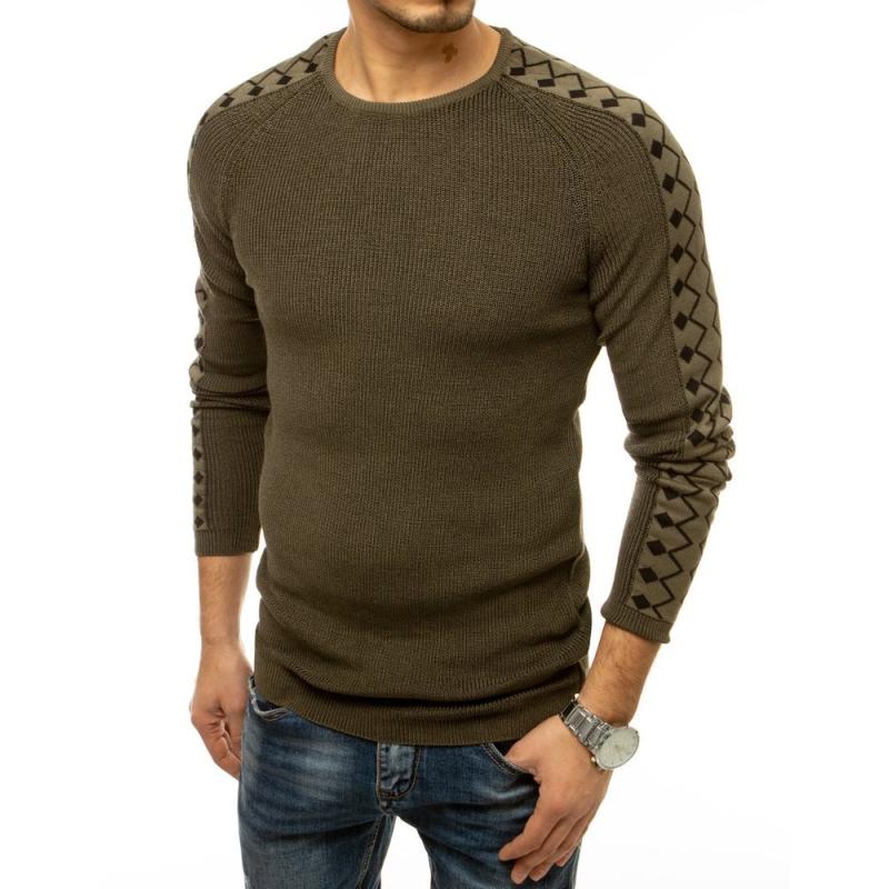 Pánský khaki svetr na zavinutí