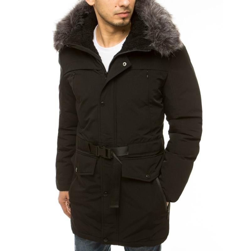 Pánská zimní bunda s kapucí černá tx3610