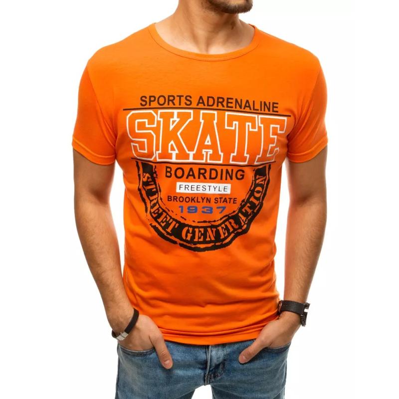 Pánské tričko s potiskem oranžové rx4357