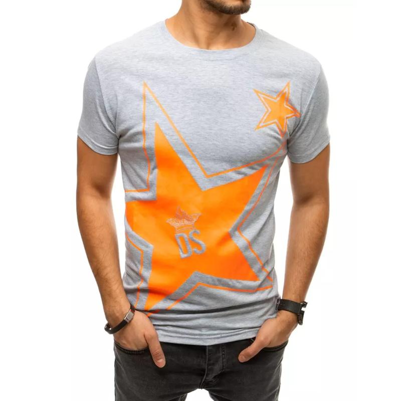 Férfi nyomtatott póló szürke rx4361