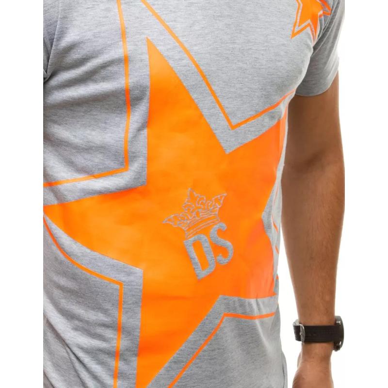 Férfi nyomtatott póló szürke rx4361