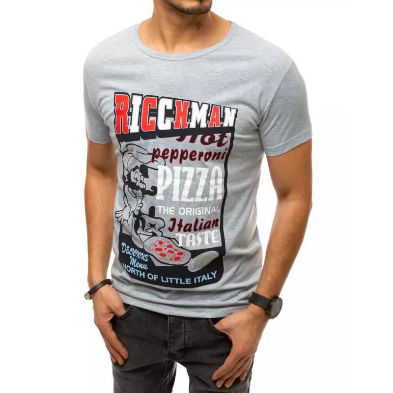 Pánské tričko PIZZA šedé rx4373