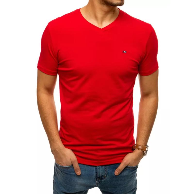 Pánske tričko bez potlače červenej BASIC