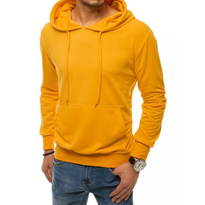Férfi kapucnis pulóver sárga BASIC