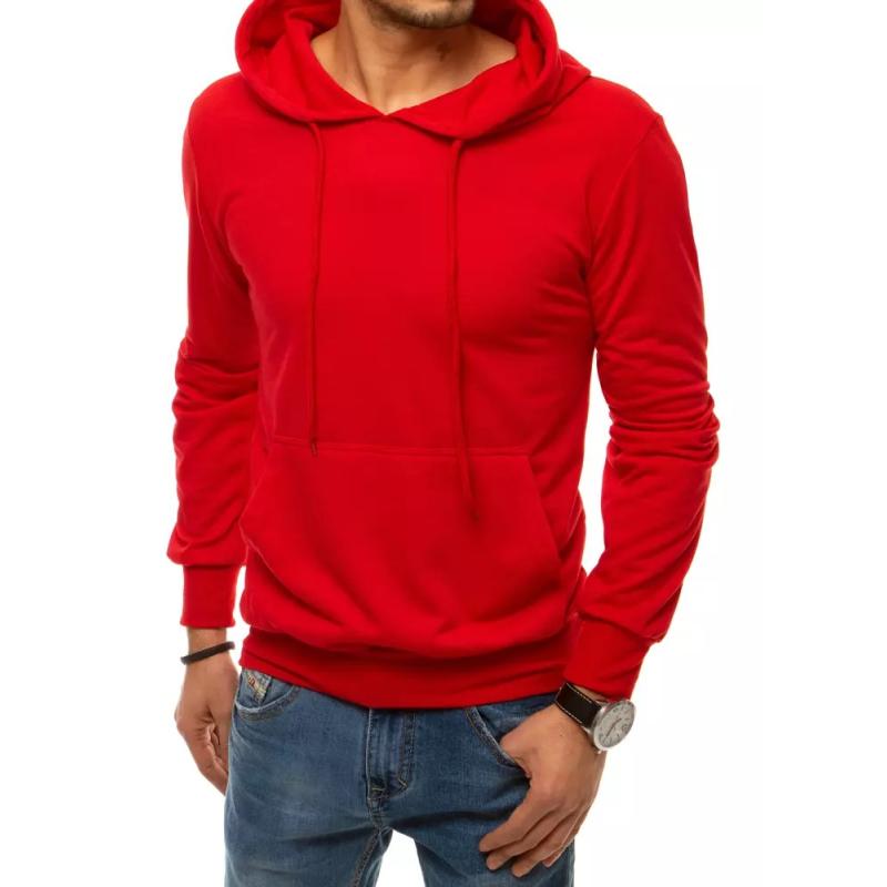 Férfi kapucnis pulóver piros BASIC