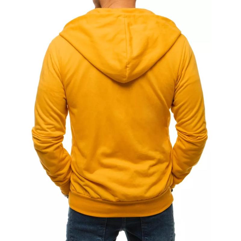 Férfi kapucnis pulóver cipzárral sárga STYL