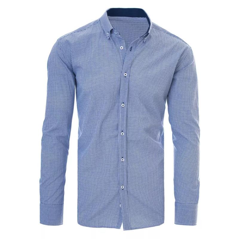 Pánska modrá kockovaná košeľa