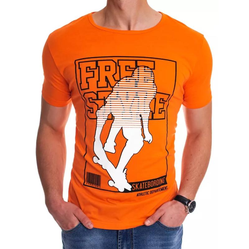 Pánské tričko s potiskem oranžové FREESTYLE
