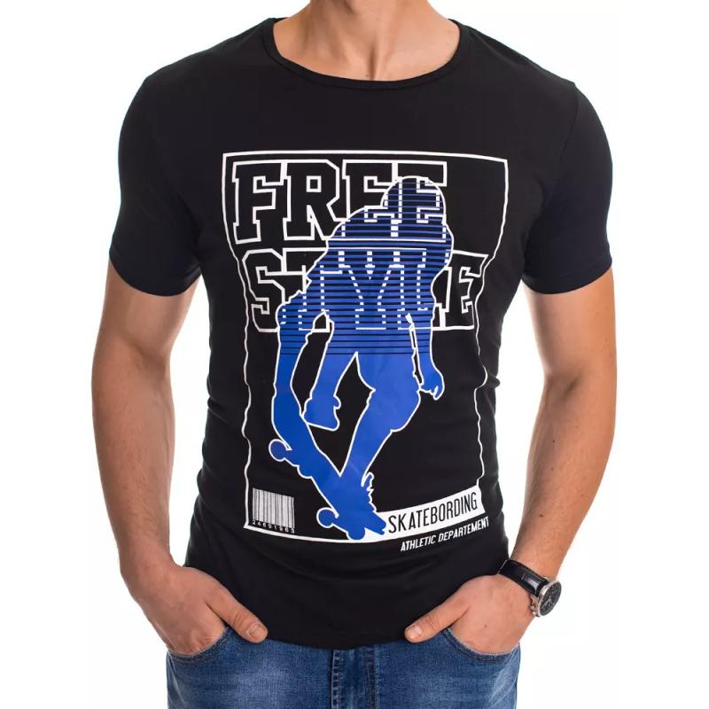 Pánské tričko s potiskem černé FREESTYLE