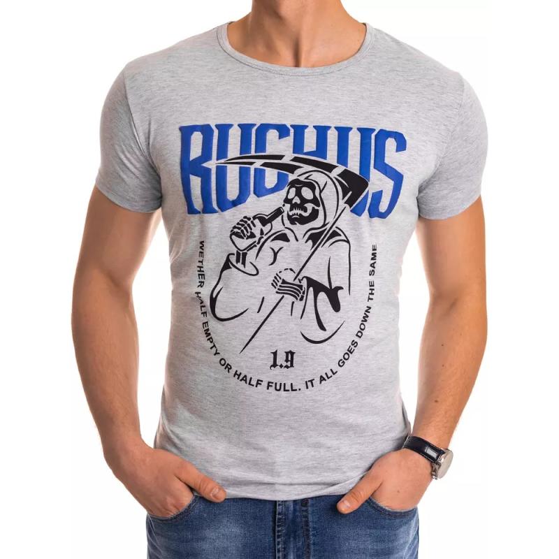 Pánské tričko s potiskem šedé RUCHUS