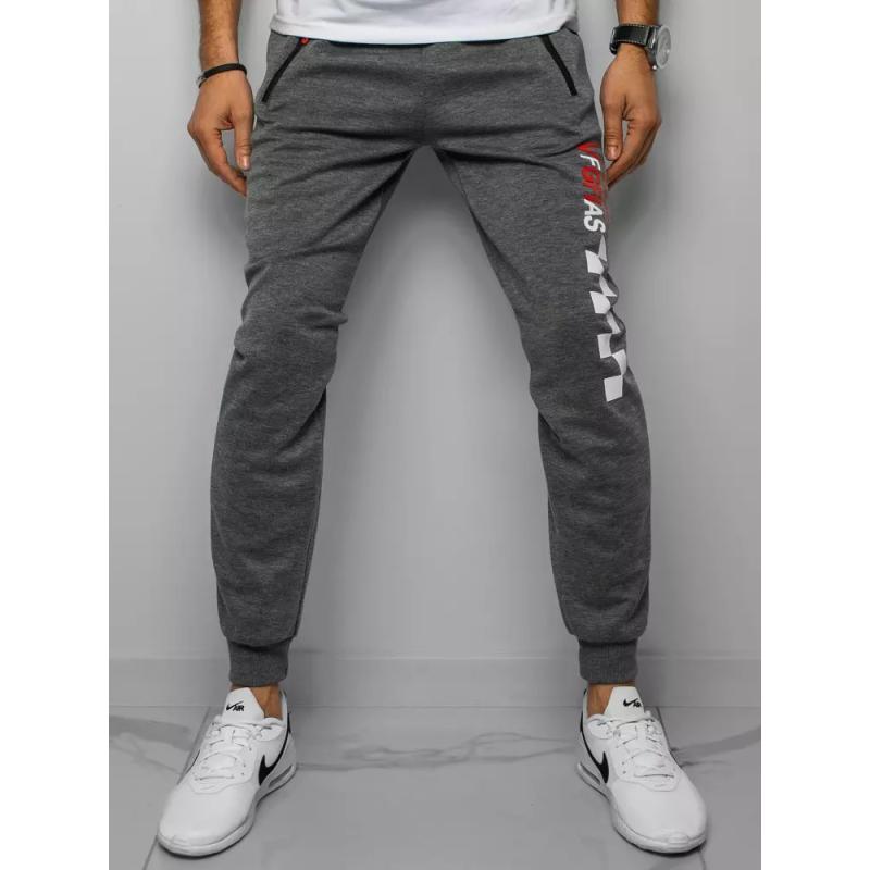 Pánské tepláky s potiskem šedé HAS