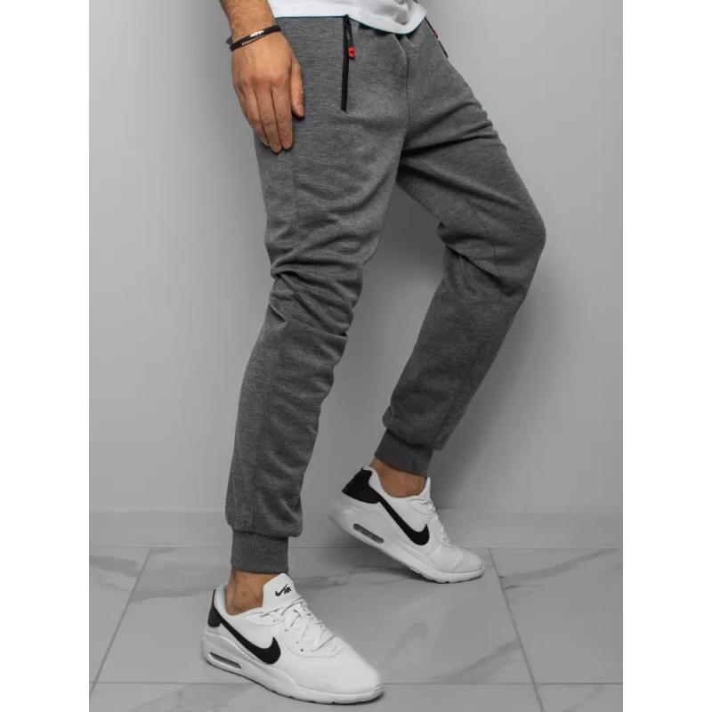 Pánské tepláky s potiskem šedé HAS