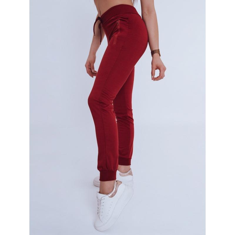 Női stílusos nadrág FENDI sötétvörös