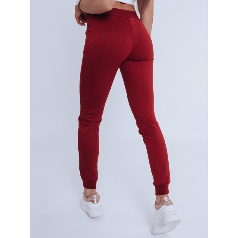 Női stílusos nadrág FENDI sötétvörös