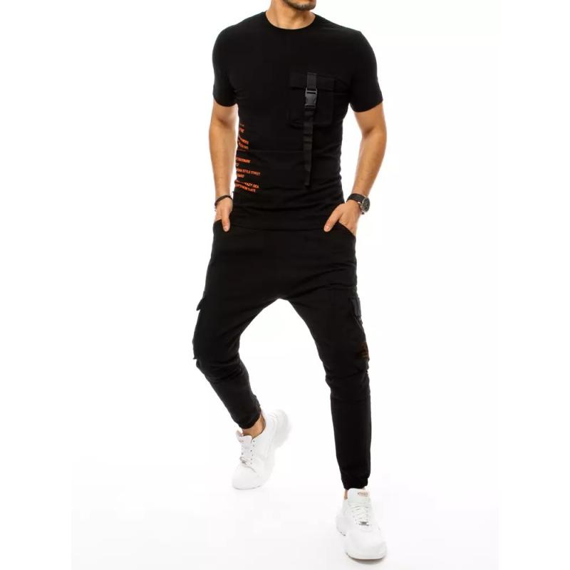 Férfi póló és joggers szett fekete