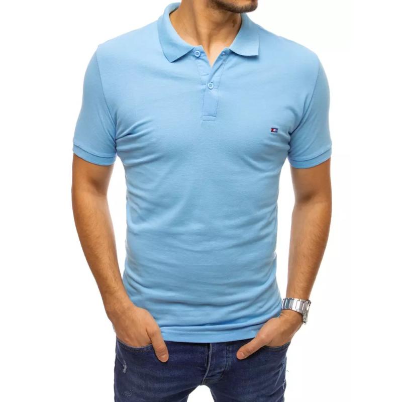 Pánské tričko s límcem světle modré