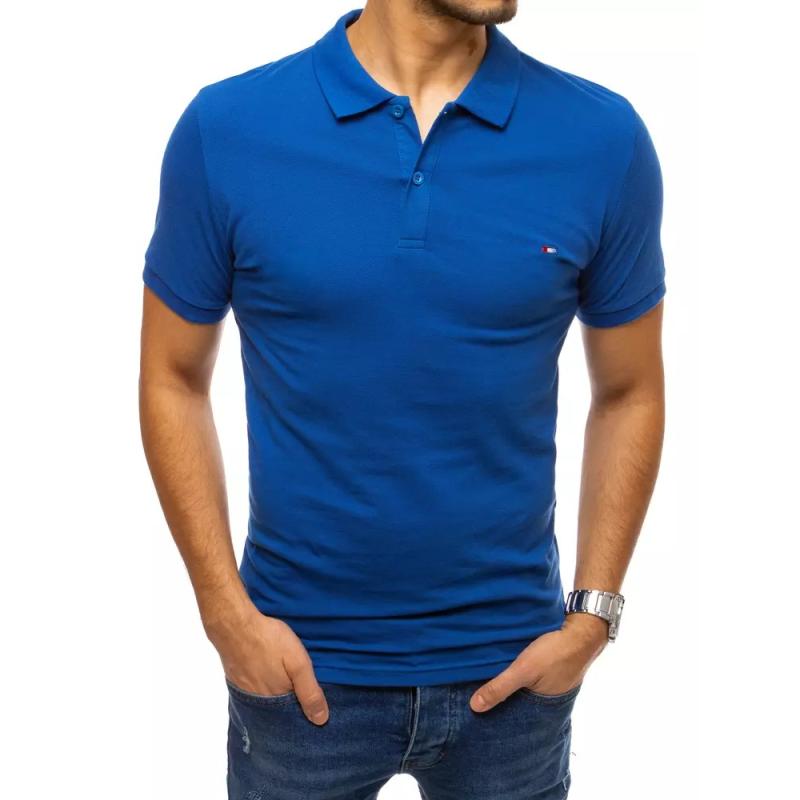 Pánske tričko s golierom modrej