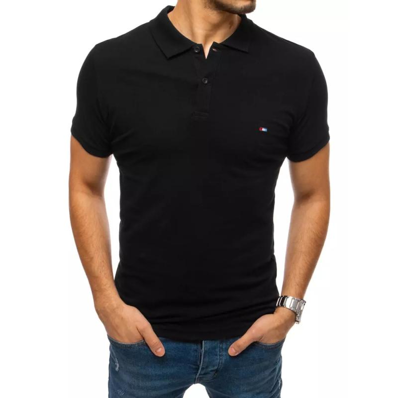 Pánské tričko s límcem černé