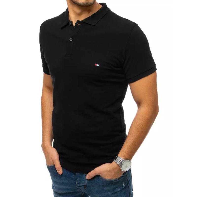 Pánské tričko s límcem černé
