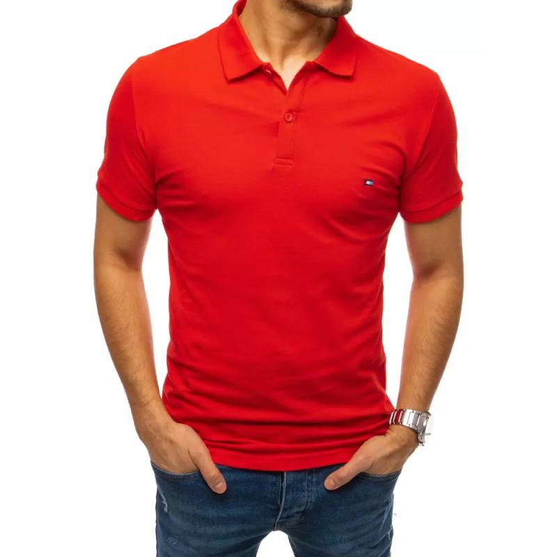 Pánské tričko s límcem červené