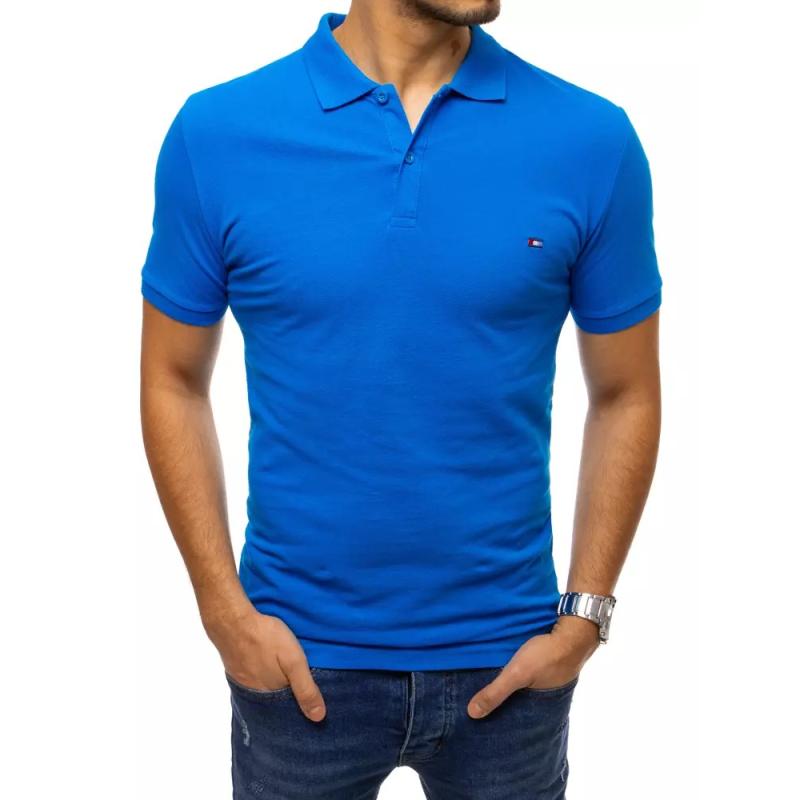 Pánské tričko s límcem modré