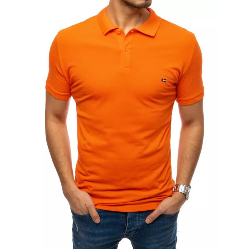 Pánske tričko s golierom oranžovej
