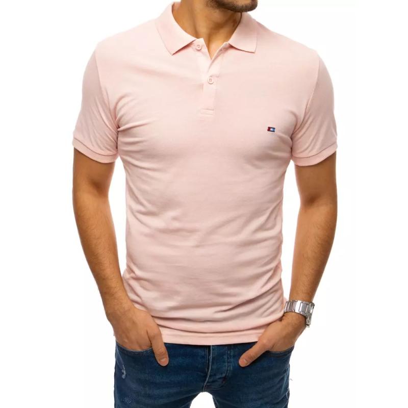 Pánske tričko s golierom ružovej