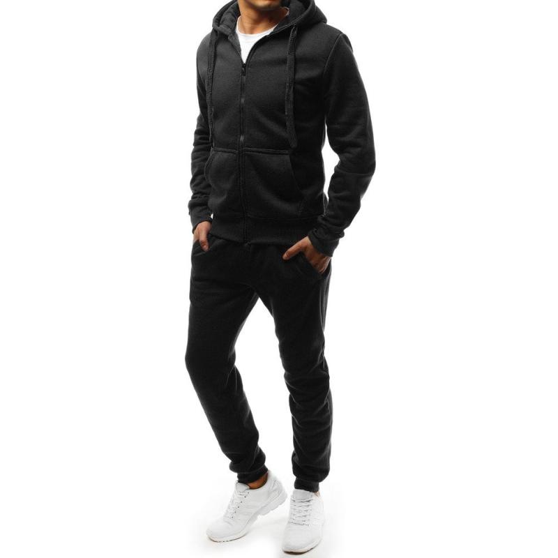 Férfi cipzáras tréningruha fekete