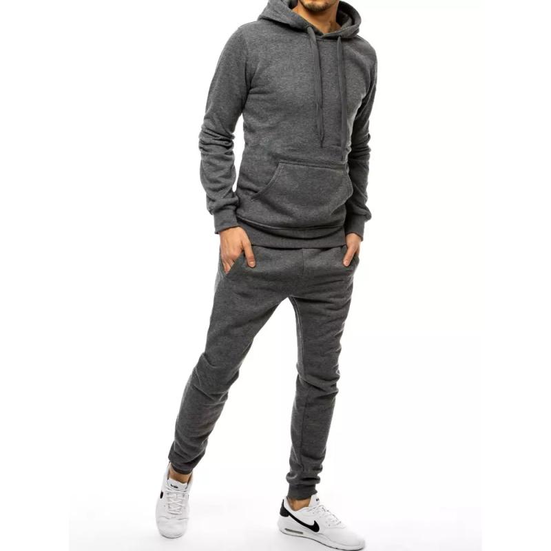 Pánská tepláková souprava s kapucí tmavě šedá