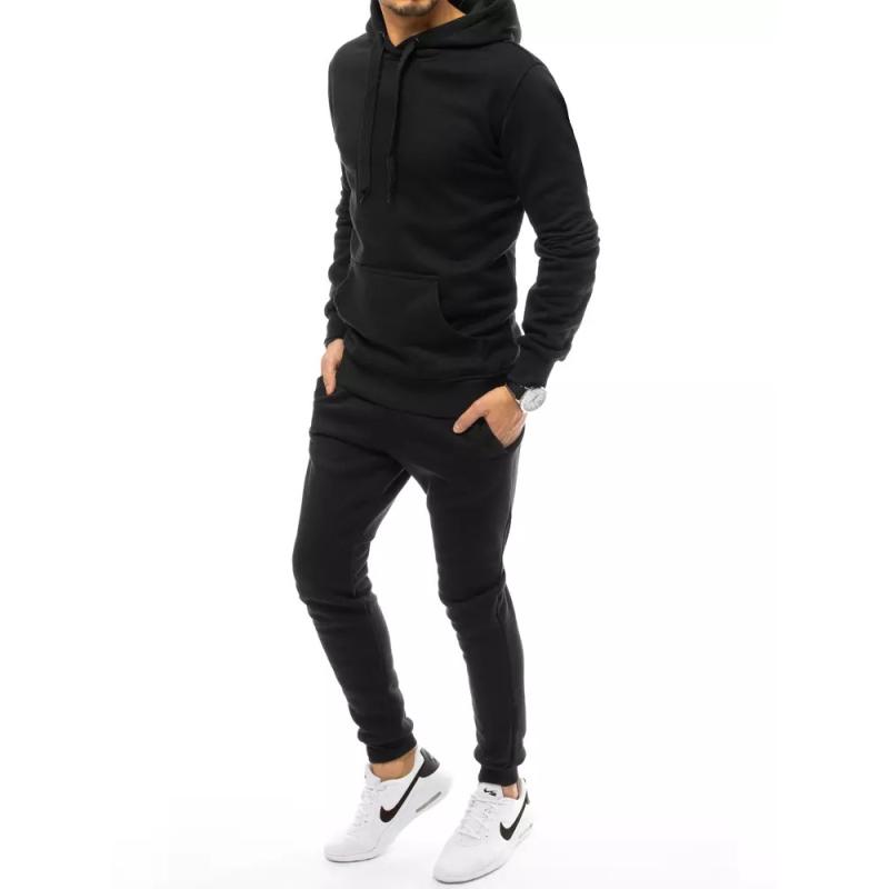 Pánska tepláková súprava s kapucňou čierna