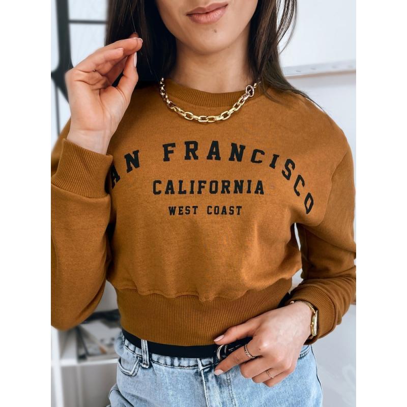 Dámské tričko s potiskem SAN FRANCISCO hnědá